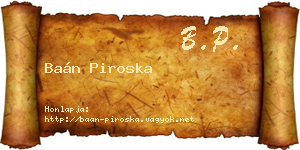 Baán Piroska névjegykártya