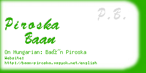 piroska baan business card